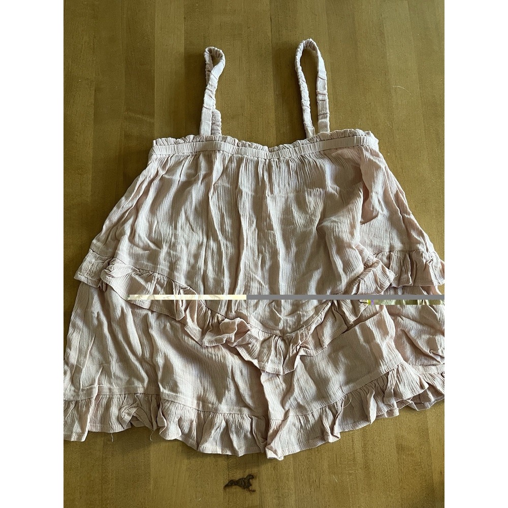 illa illa Women's Tank Top Flowy Beach Summer Sz S Small Rufel Y2K Boho